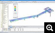 3- Modele RFEM du pont avec les resultats du module RF-STEEL EC3