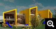 Representation-3D-de-la-structure-de-l'ecole-maternelle-((c)-AGA-Bau)