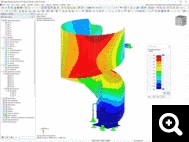 3 - Deformations de l ' escalier en colimacon dans RFEM